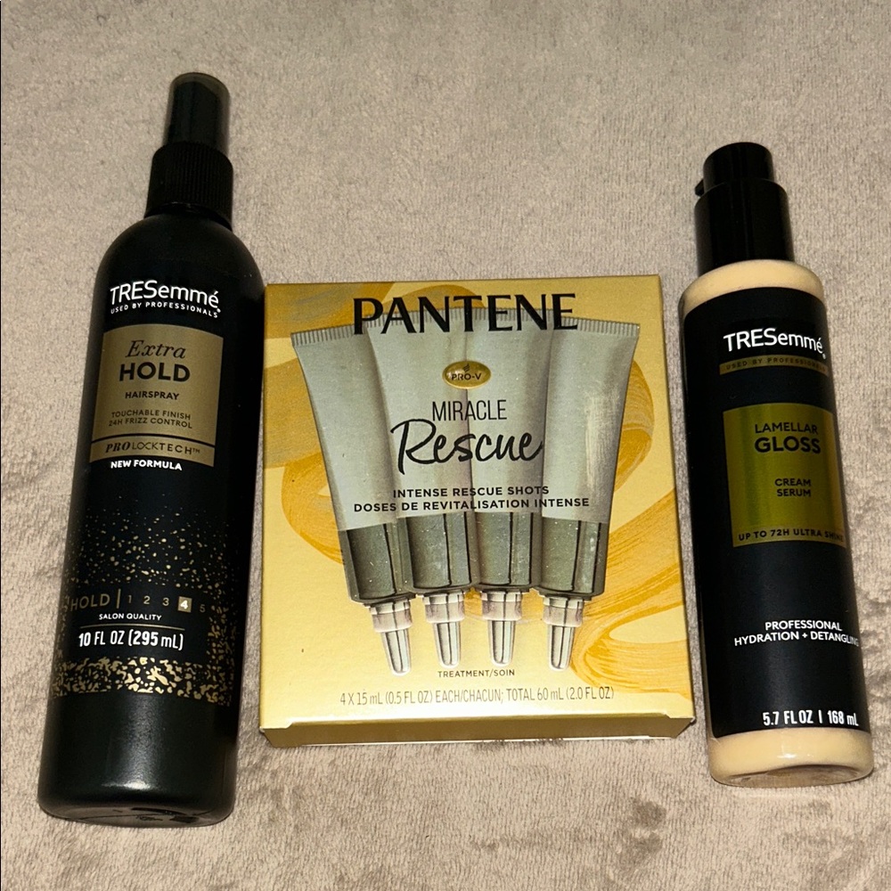 Pantene Miracle Rescue Shots & TRESemmé Haircare Set [EXTRA HOLD/LAMELLAR GLOSS]
